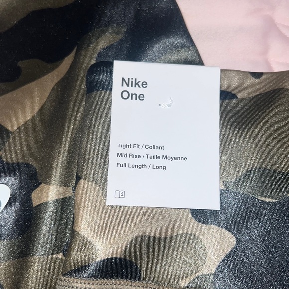 Women’s Nike Tights, Metallic Army Print - Size M - Picture 4 of 5
